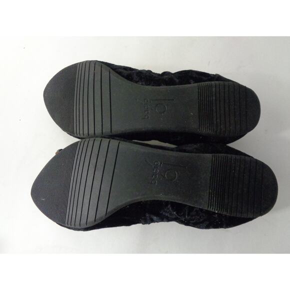 BACIO 61 Pistoia Womens US 7.5M Black Crushed Velvet Ballet Flat w Beaded Bow - Picture 7 of 9